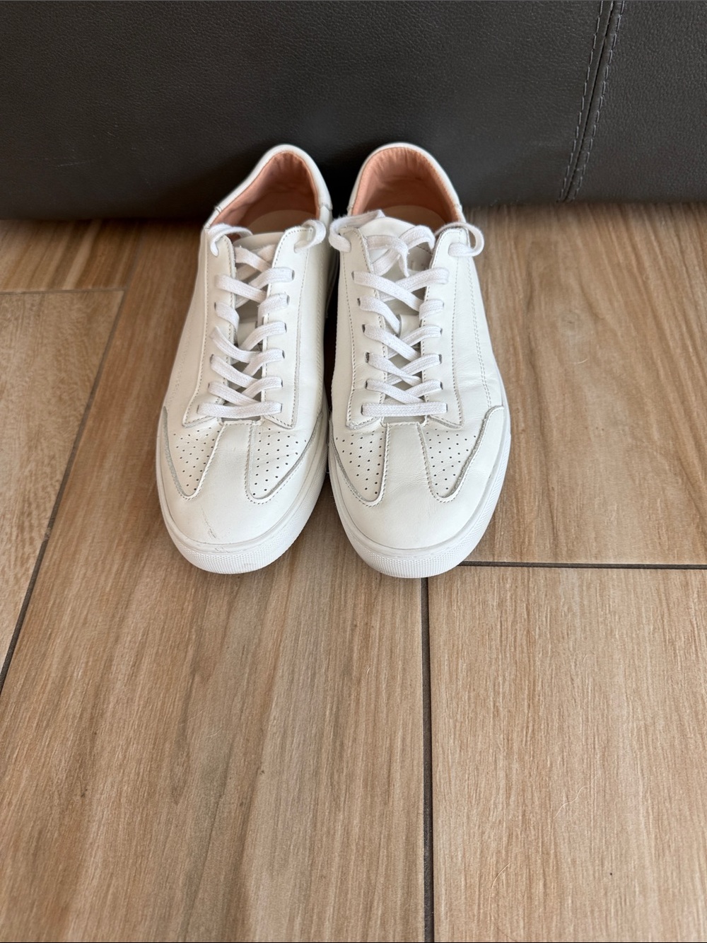 Classic White Men's Leather Sneakers